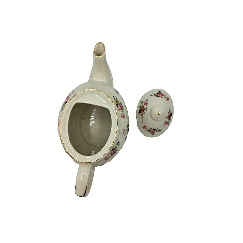 Vintage Collectible Staffordshire Fine Ceramic Floral Pattern Teapot - Picture 10 of 15